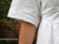 weißes Burdakleid Armdetail. JanaKnöpfchen nähen für jungs