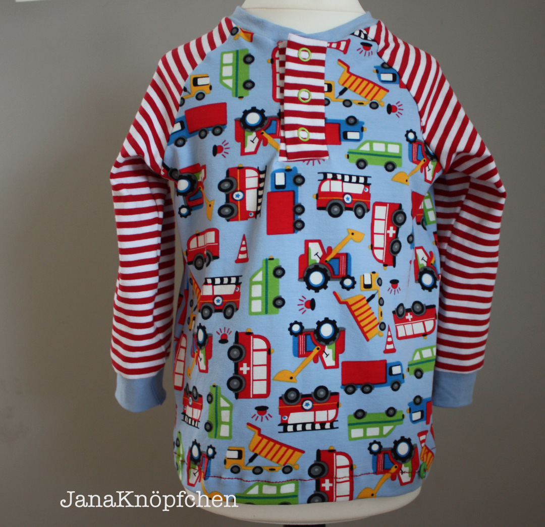 Baggershirt Vorderansicht JanaKnöpfchen Nähen für Jungs