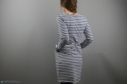 Sweatkleid für Frauen nähen aus gestreiftem Sweat. JanaKnöpfchen - Nähen für Jungs