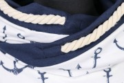 Detail der Kordeln am selbstgenähten Ankerhoodie. JanaKnöpfchen