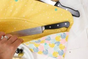 Innenseite der selbstgenähten Messertasche. JanaKnöpfchen - Nähen für Jungs