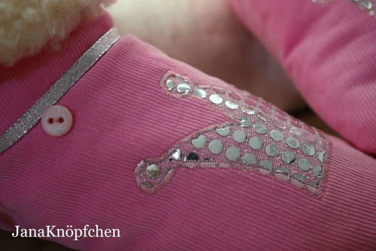 Hausschuhe Gunilla in rosa und mit Glitzerkrone für große Prinzessinnen. JanaKnöpfchen - Nähen für Jungs
