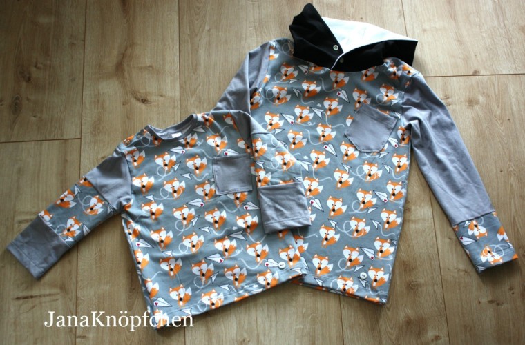 Fuchsshirts für die Jungs genäht - Partnerlook für Brüder. JanaKnöpfchen - Nähen für Jungs