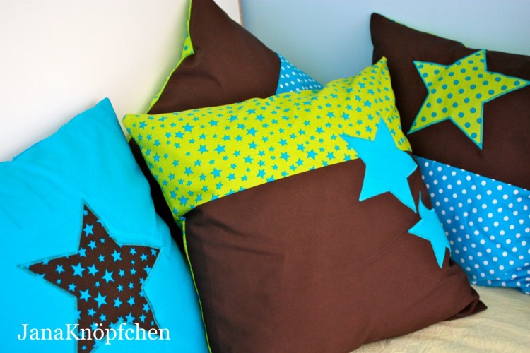 Kissen genäht für die Kuschelecke im Kinderzimmer. JanaKnöpfchen - Nähen für Jungs