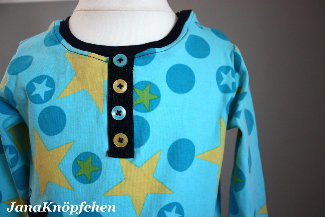 Shirt mit aufgenähter Knopfleiste - JanaKnöpfchen - Nähen für Jungs
