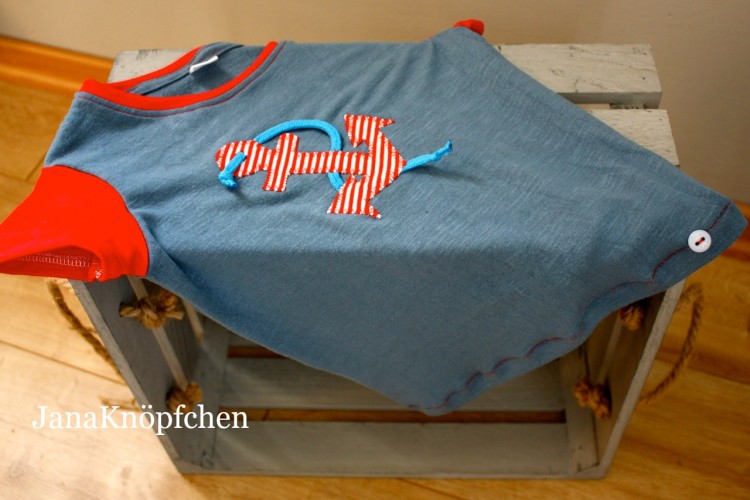 Upcyclingnähprojekt: neues T-Shirt nähen aus einem alten Frauent-shirt. JanaKnöpfchen - Nähen für Jungs