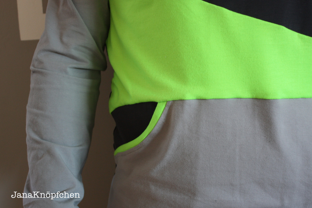 Hoodie Miro für Männer - Detail Tasche - JanaKnöpfchen nähen für Jungs