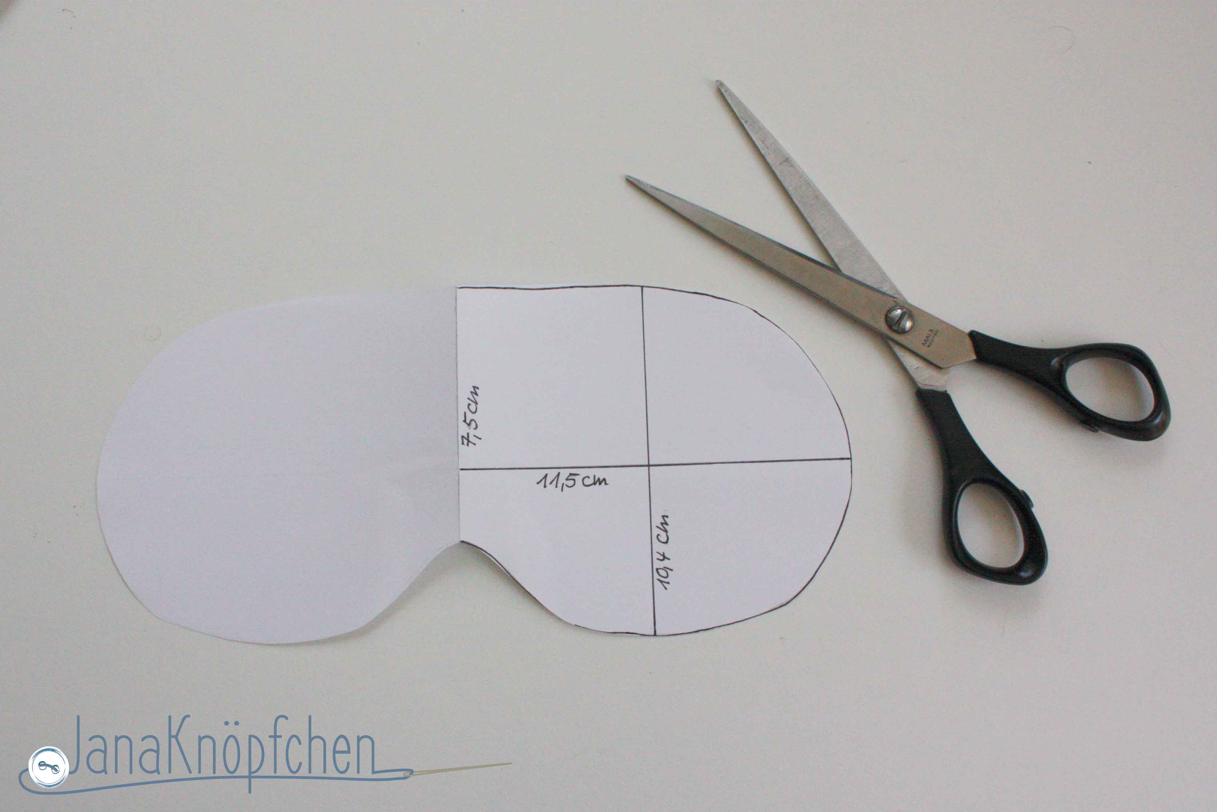 Tutorial schlafbrille schnittmuster. janaknoepfchen naehblog naehen fuer jungs