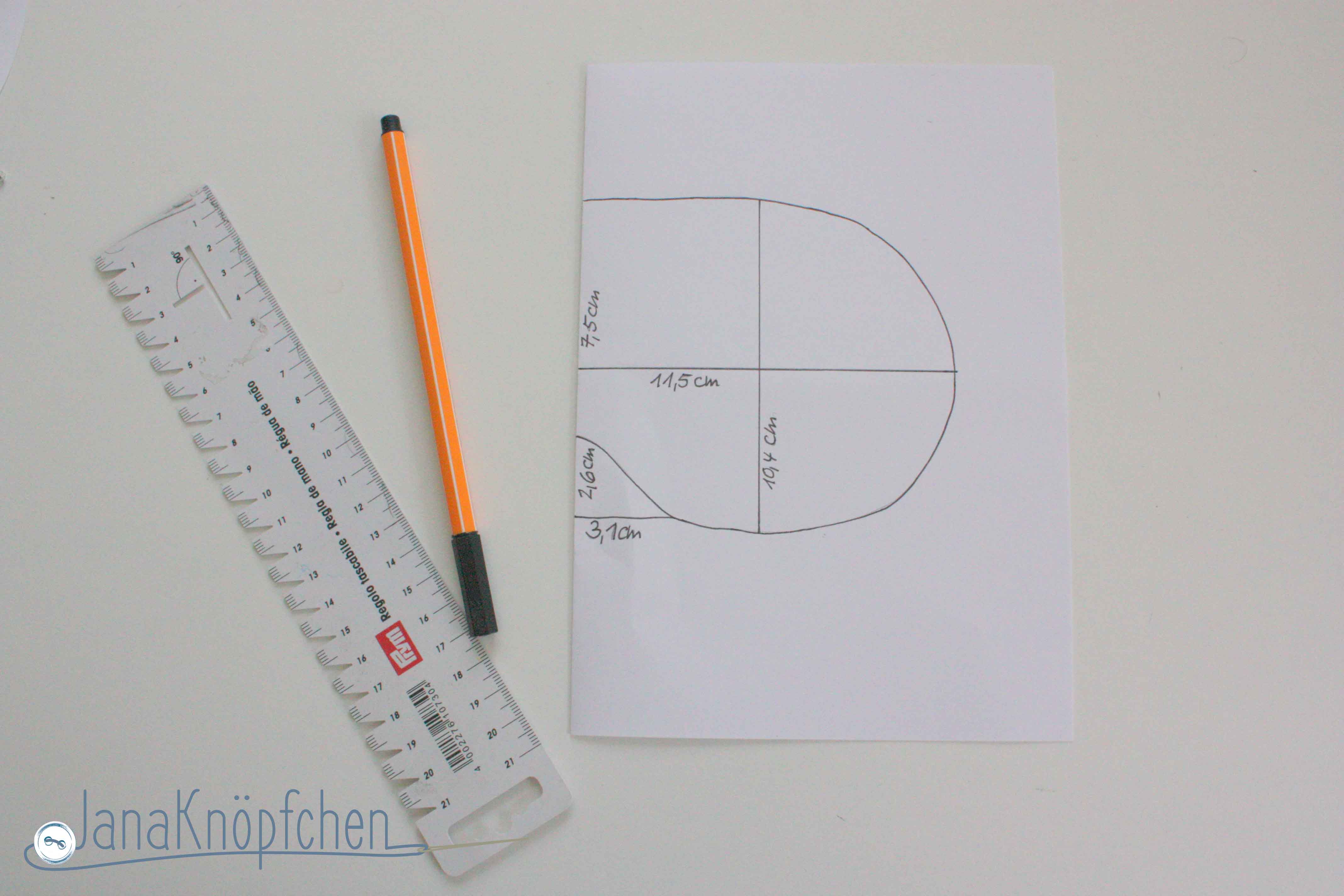 Tutorial Schlafbrille Zeichnung. JanaKnoepfchen