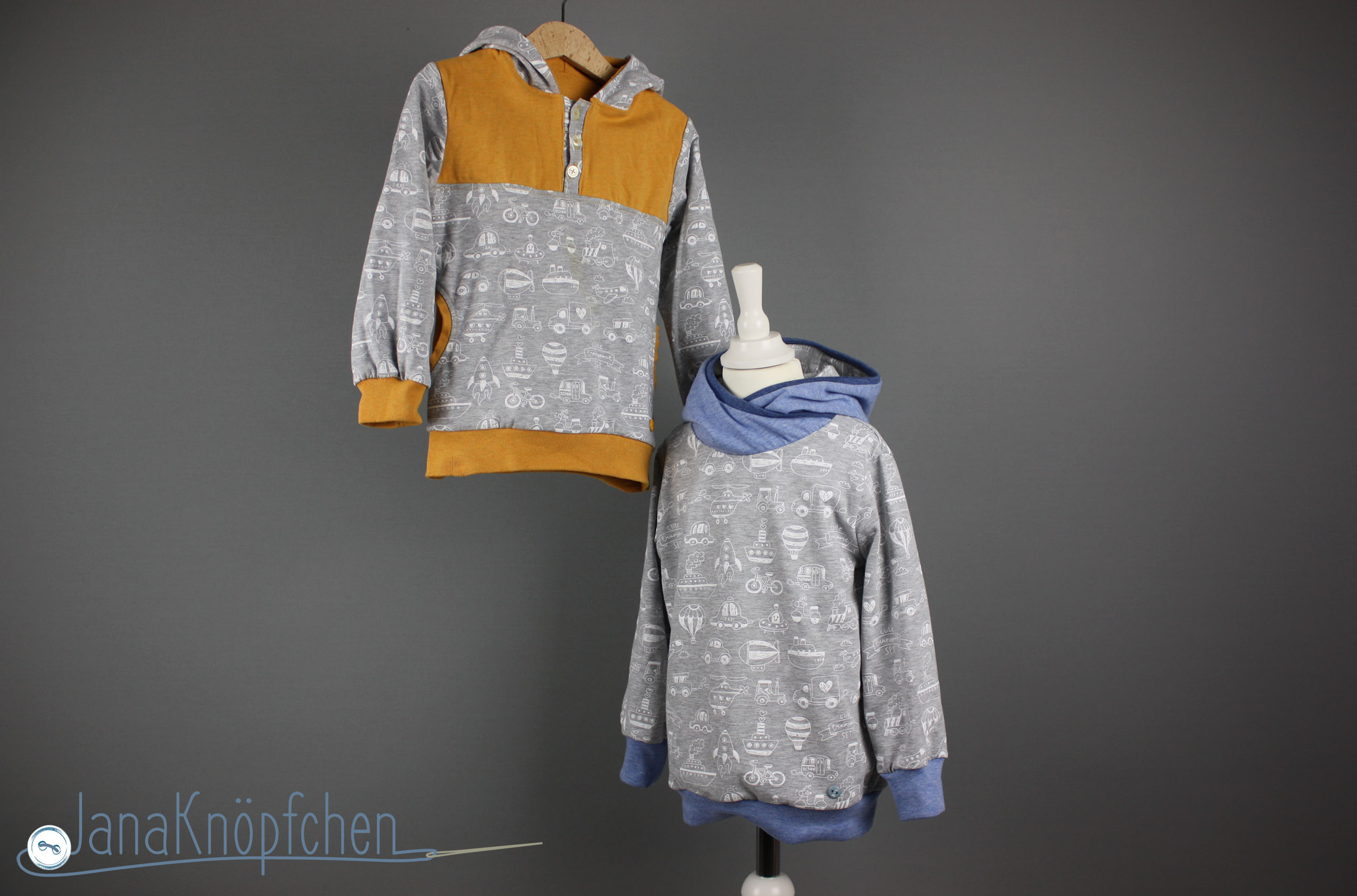 Hoodies für Jungs nähen - zwei Hoodie Varianten mit Autos . JanaKnöpfchen - Nähen für Jungs.