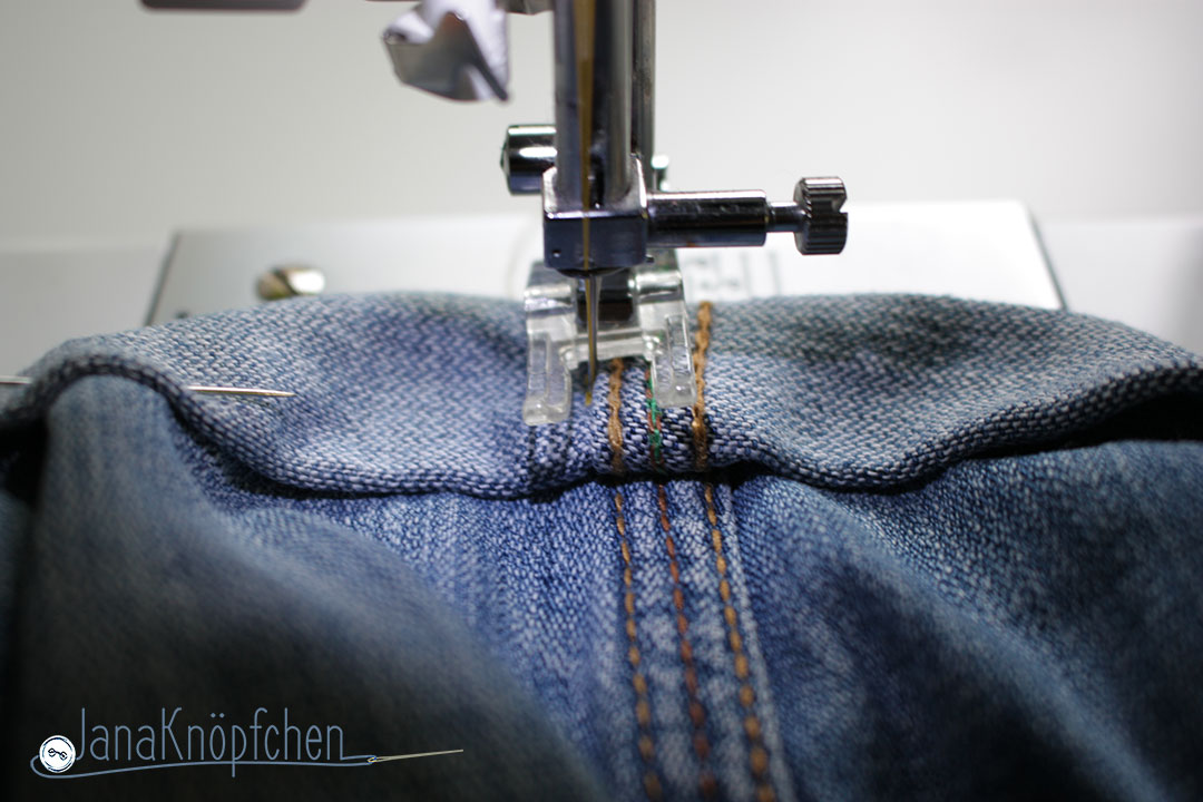 Tutorial Kürzen von Jeans die Naht des Umschlages nähen. JanaKnöpfchen - Nähen für Jungs