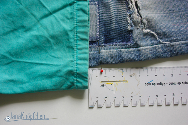 Tutorial aus langer Jeans kurze Jeans nähen. Hose kürzen. JanaKnöpfchen - Nähen für Jungs. Nähblog