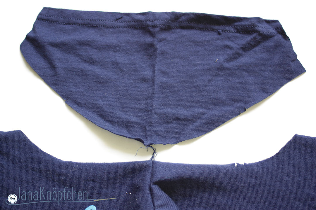Tutorial upcycling t-shirt aus groß nähe klein. Ärmel annähen. JanaKnöpfchen Nähen für Jungs