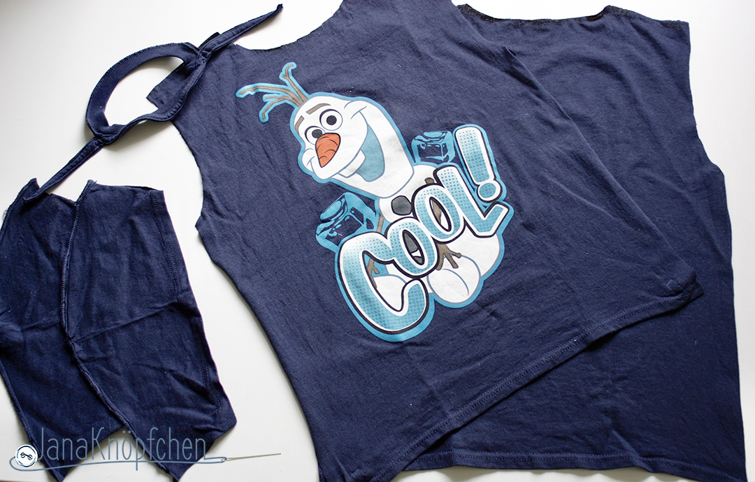 Tutorial upcycling t-shirt aus groß nähe klein. T-Shirt aufgeschnitten. JanaKnöpfchen Nähen für Jungs