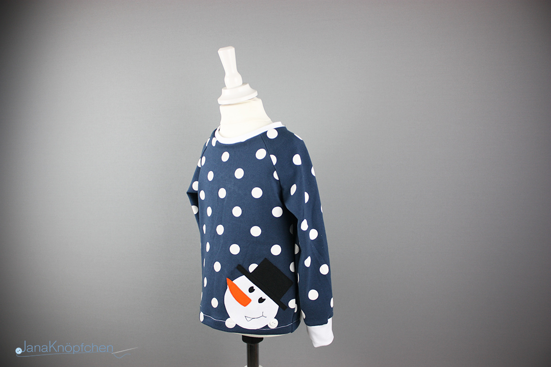 Tutorial Applikation aufnähen. Shirt mit Schneemann Applikation genäht. JanaKnöpfchen - Nähen für Jungs