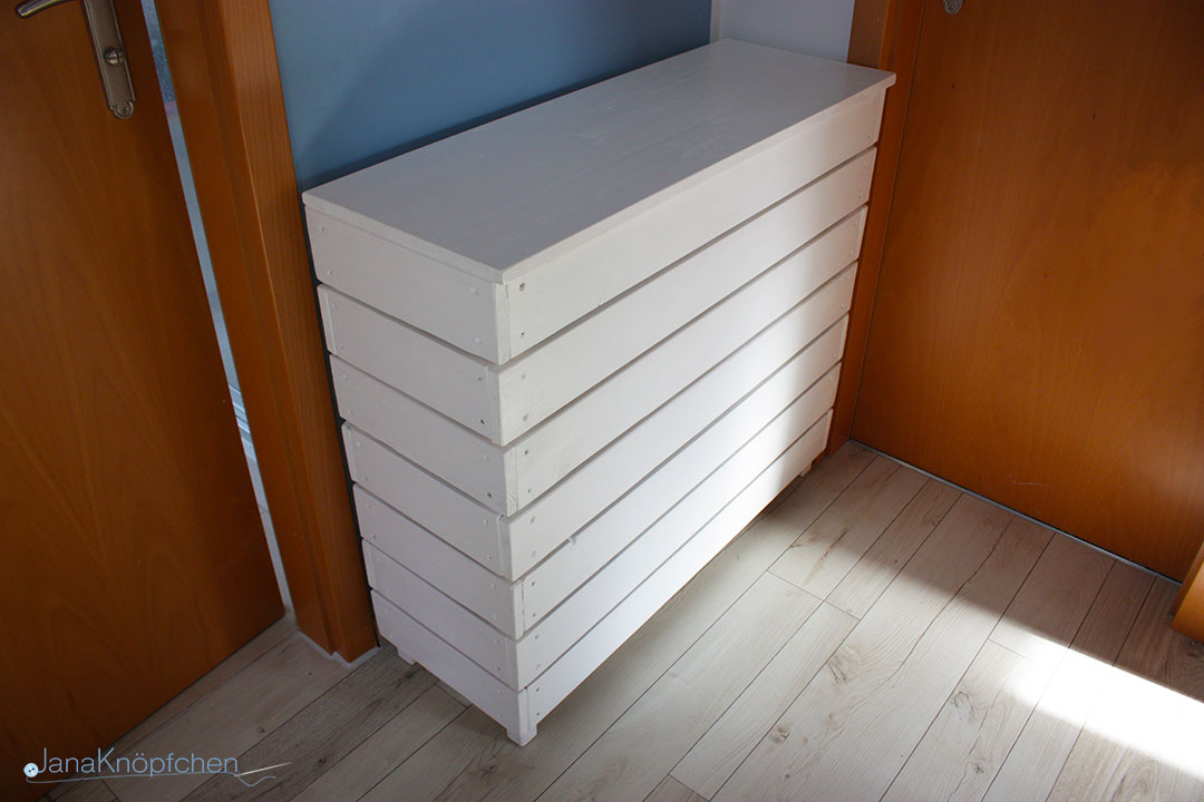 DIY selbstgebauten Wäschekorb aus Holz. JanaKnöpfchen - Nähen für Jungs