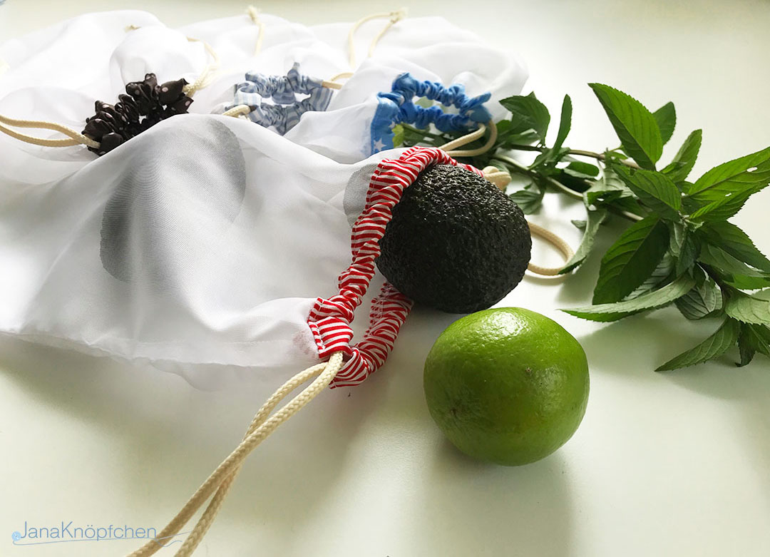 Blogbeitrag Tutorial Obst- und Gemüsebeutel nähen zum Einkaufen. Nachhaltiges Nähen. JanaKnöpfchen - Nähen für Jungs