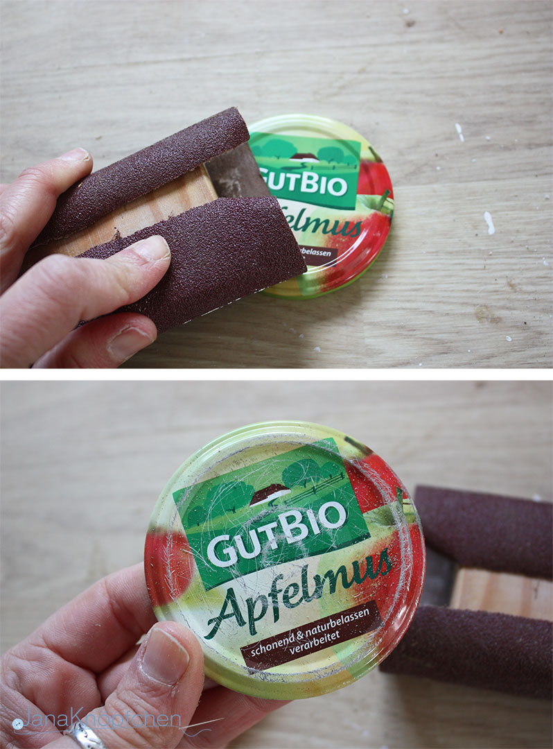 DIY Gläser verschönern. Deckel vorbereiten. JanaKnöpfchen - Nähen für Jungs