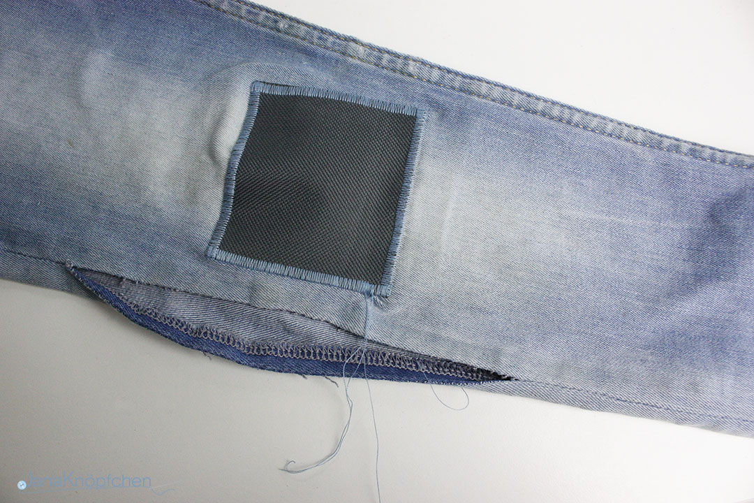Tutorial wie flicke ich eine Jeans? Flicken ist auf dem Hosenbein aufgenäht. JanaKnöpfchen - Nähen für Jungs