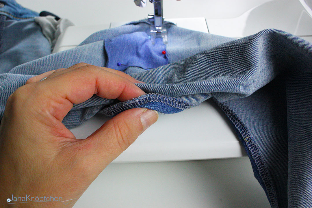 Tutorial wie flicke ich eine Jeans? Jersey auf Jeans festnähen. JanaKnöpfchen - Nähen für Jungs