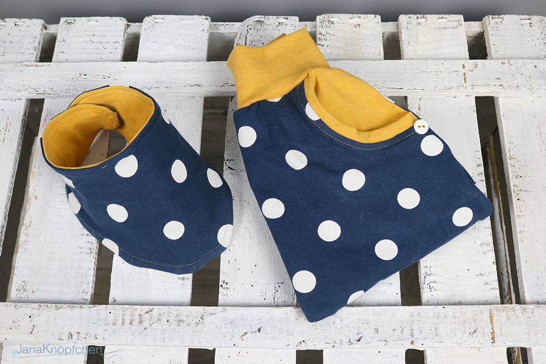 Babyset gepunktete Hose mit Tuch Gr. 80 - für kleine Weltentdecker. JanaKnöpfchen - Shop