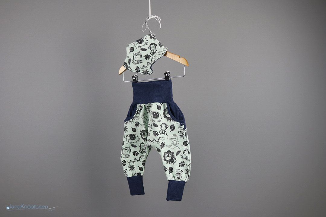Babyset Dschungel mit Tuch Gr. 56. JanaKnöpfchen
