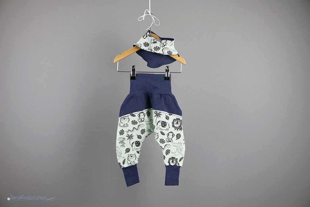 Babyset Dschungel mit Tuch Gr. 56. JanaKnöpfchen