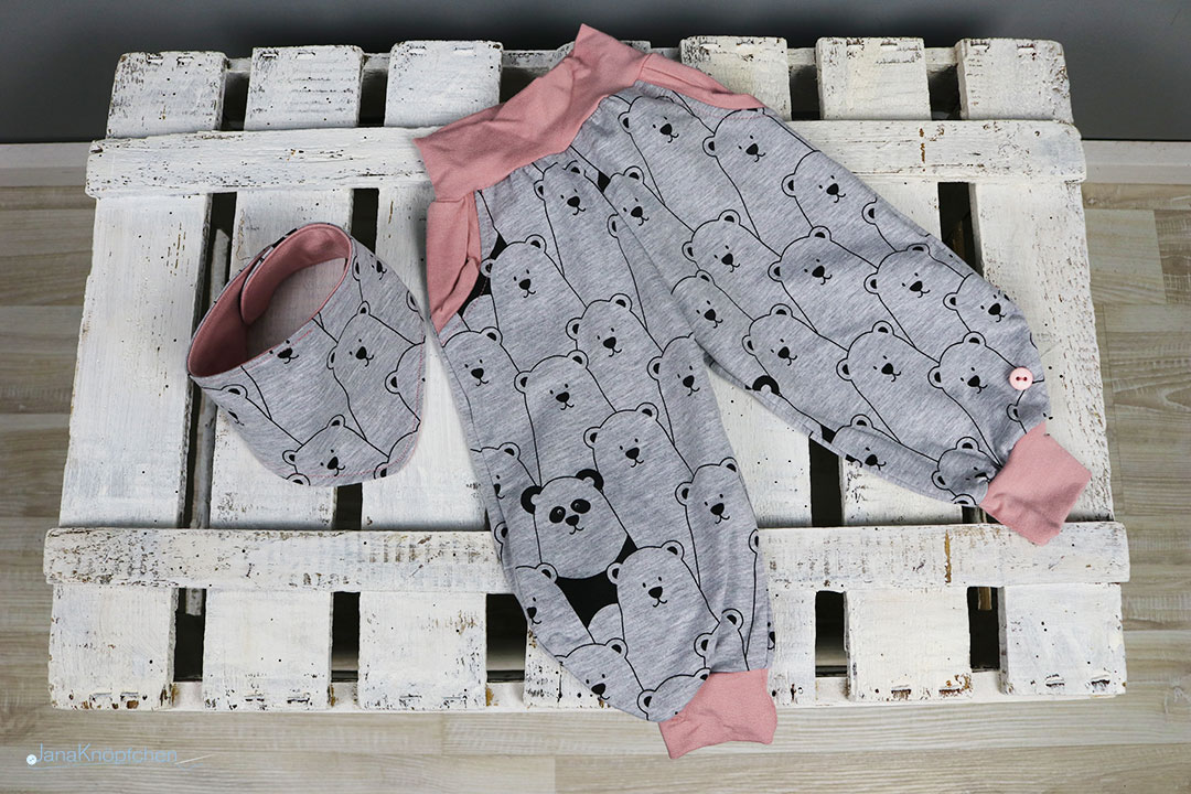 Babyset Teddybären-Hose für Mädchen Gr. 62. JanaKnöpfchen