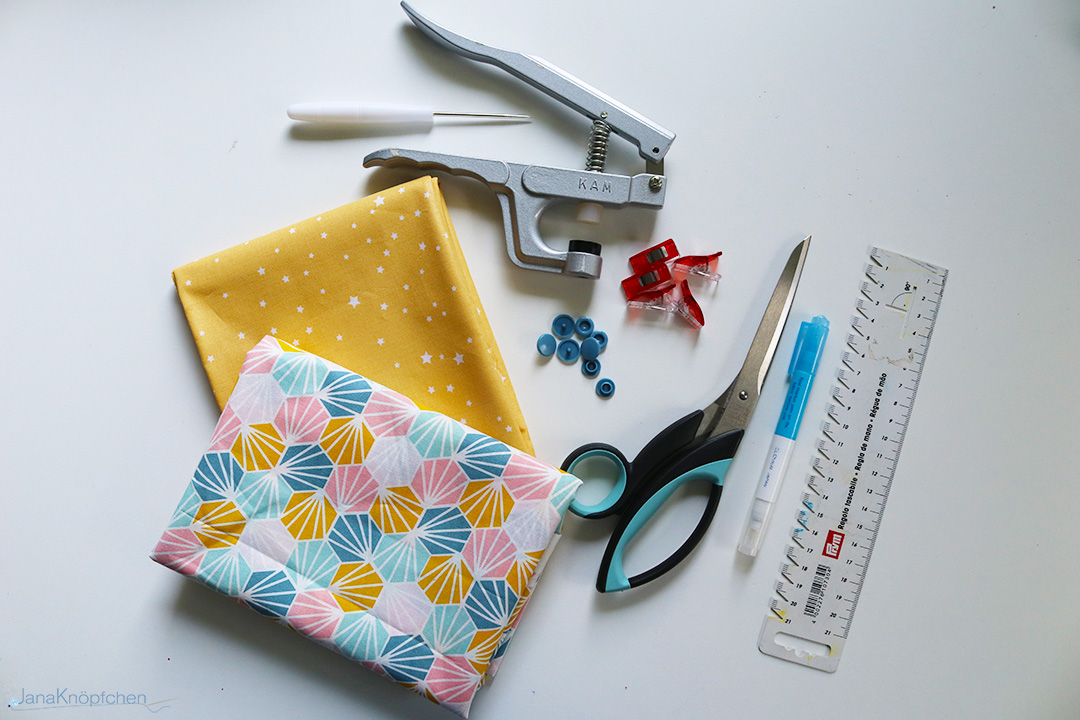Tutorial Bestecktasche nähen: Materialien. JanaKnöpfchen - Nähen für Jungs