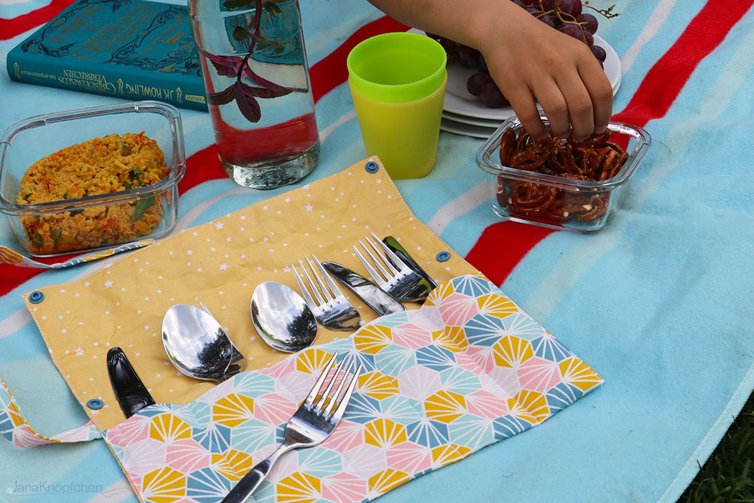 Tutorial: Bestecktasche nähen. Praktisch für ein Picknick. JanaKnöpfchen - Nähen für Jungs
