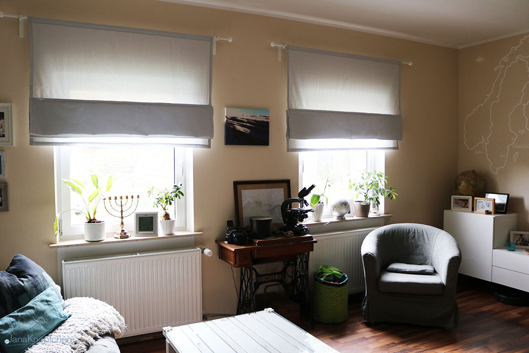 Blogpost Rollos fürs Wohnzimmer nähen. JanaKnöpfchen - Nähen für Jungs