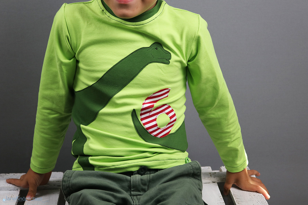 Dino-Geburtstagsshirt nähen. JanaKnöpfchen - Nähen für Jungs