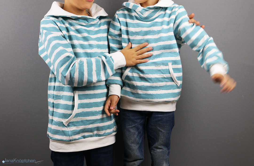 Jungs im Partnerlook - Geschwisterhoodie nähen. JanaKnöpfchen - Nähen für Jungs