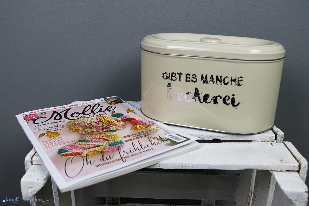 Keksdose mit Schrift verzieren. DIY von Molly Makes. JanaKnöpfchen - Nähen für Jungs