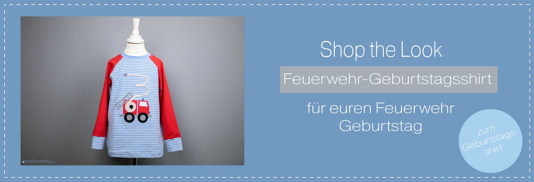 Feuerwehr-Geburtstagsshirt für kleine Feuerwehrfans. Link zum Shop. JanaKnöpfchen - Nähen für Jungs