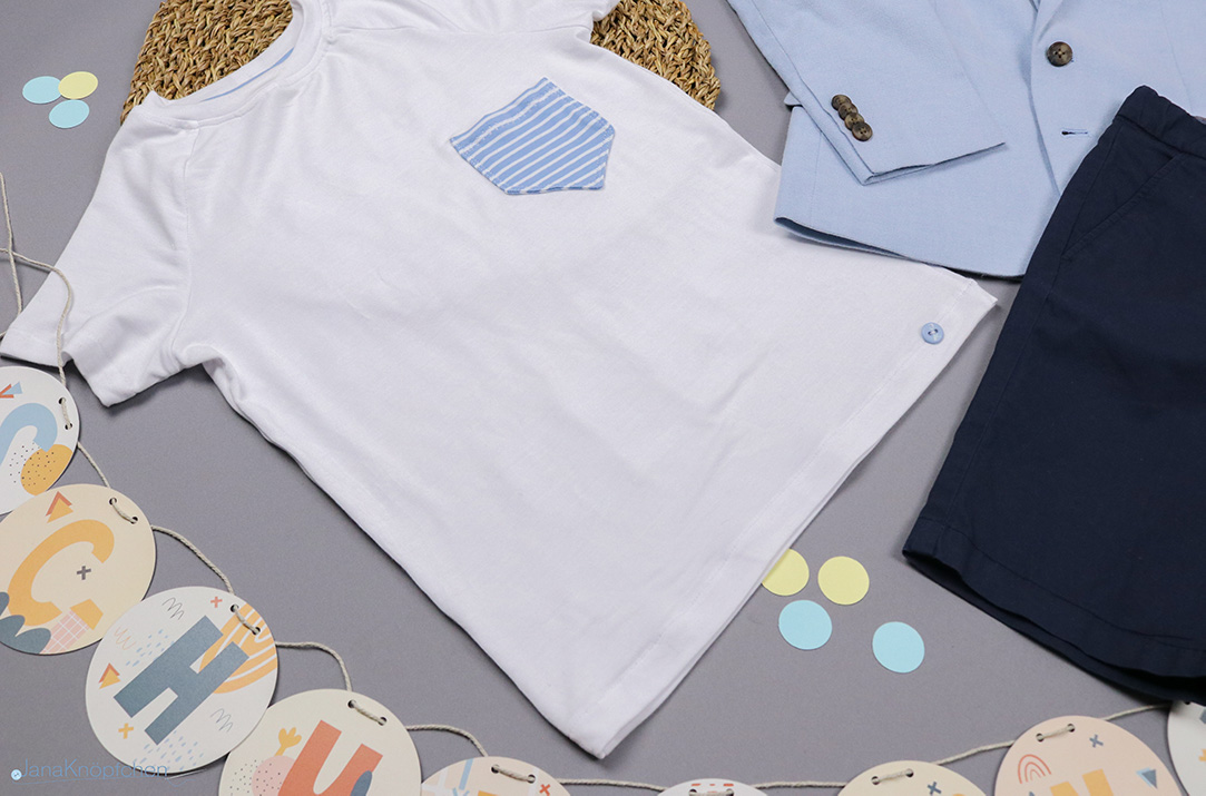 Selbstgenähte T-Shirt mit Brusttasche. JanaKnöpfchen - Nähen für Jungs