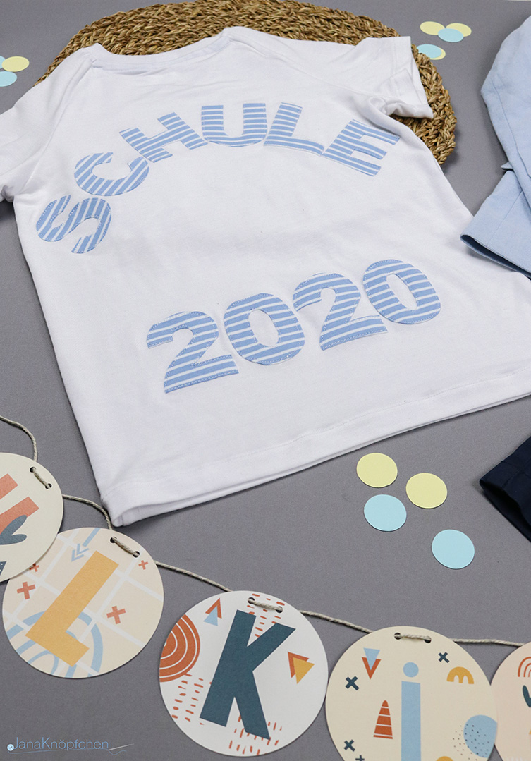 Selbstgenähten T-Shirt für die Einschulung. JanaKnöpfchen - Nähen für Jungs