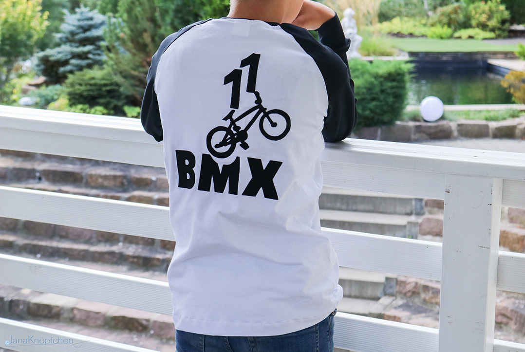 BMX-Geburtstagsshirt genäht für 11 jährigen Jungen. JanaKnöpfchen - Nähen für Jungs