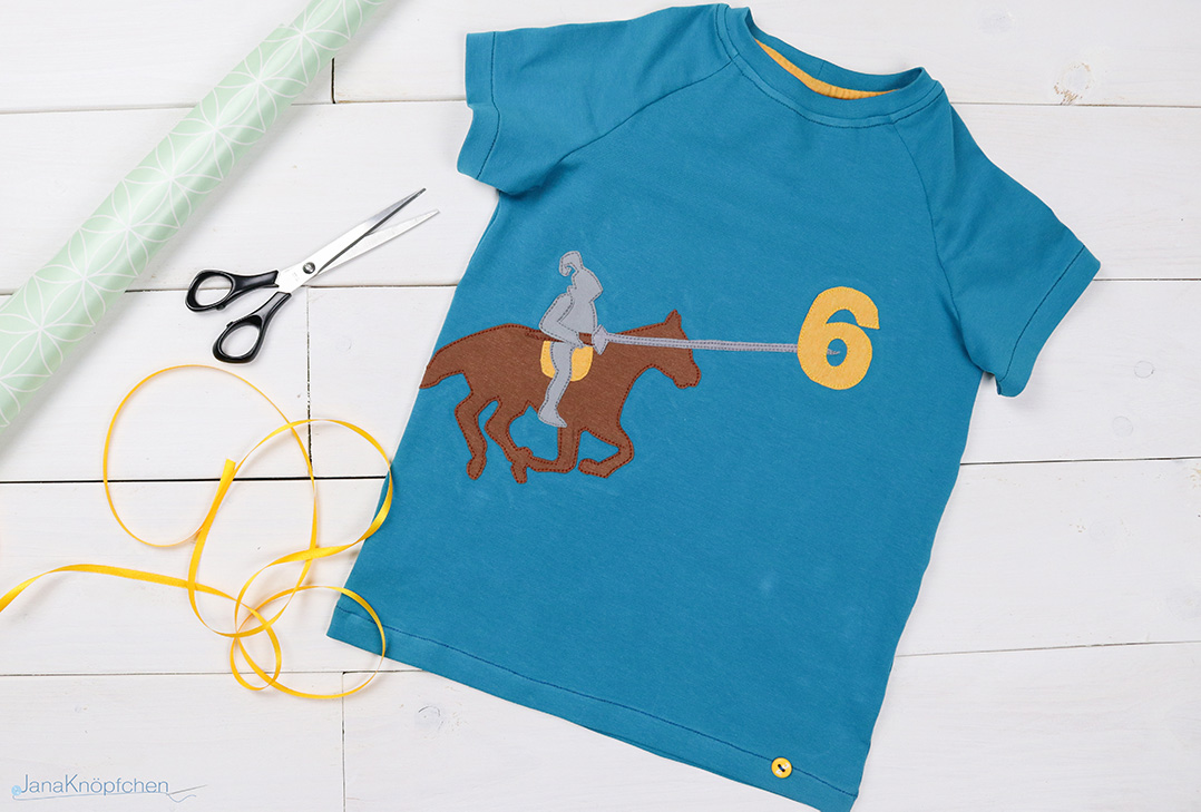 Geburtstagsshirt nähen mit Ritter. JanaKnöpfchen - Nähen für Jungs