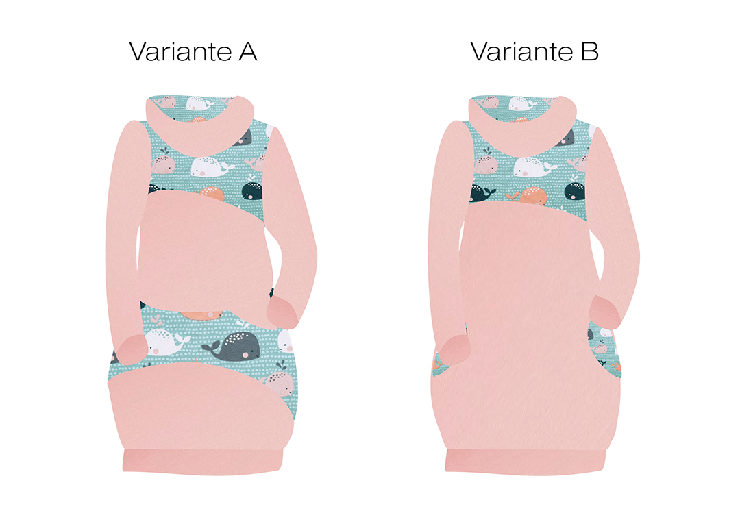 Varianten Hoodiekleid mit Walen nähen. JanaKnöpfchen - Nähen für Jungs
