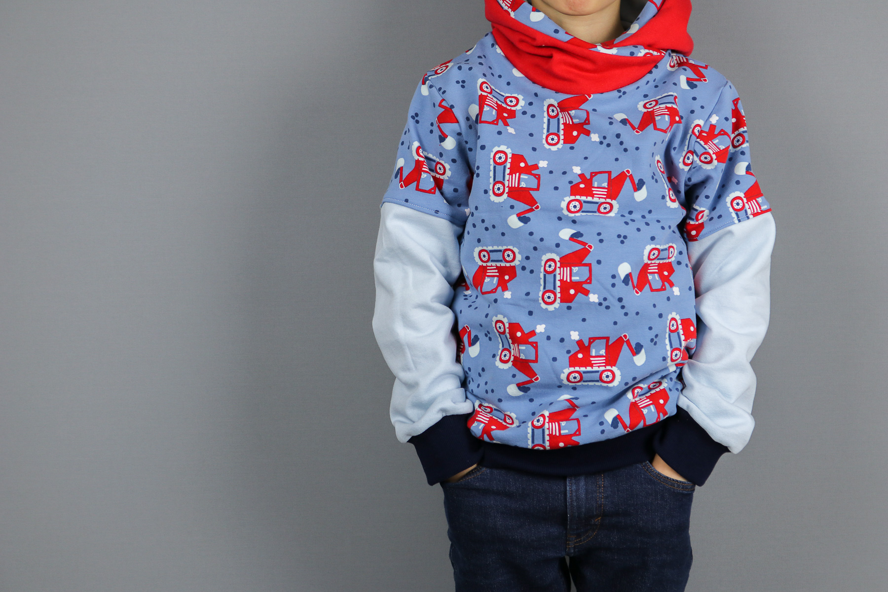 Baggerhoodie genäht für den Lütten. JanaKnöpfchen - Nähen für Jungs