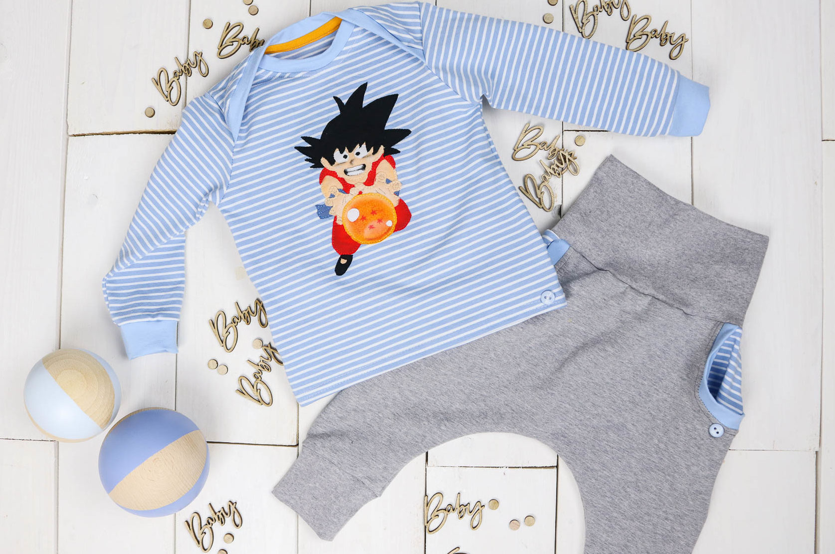 Son Goku Babyset nähen. Geschenk zur Geburt. JanaKnöpfchen - Nähen für Jungs