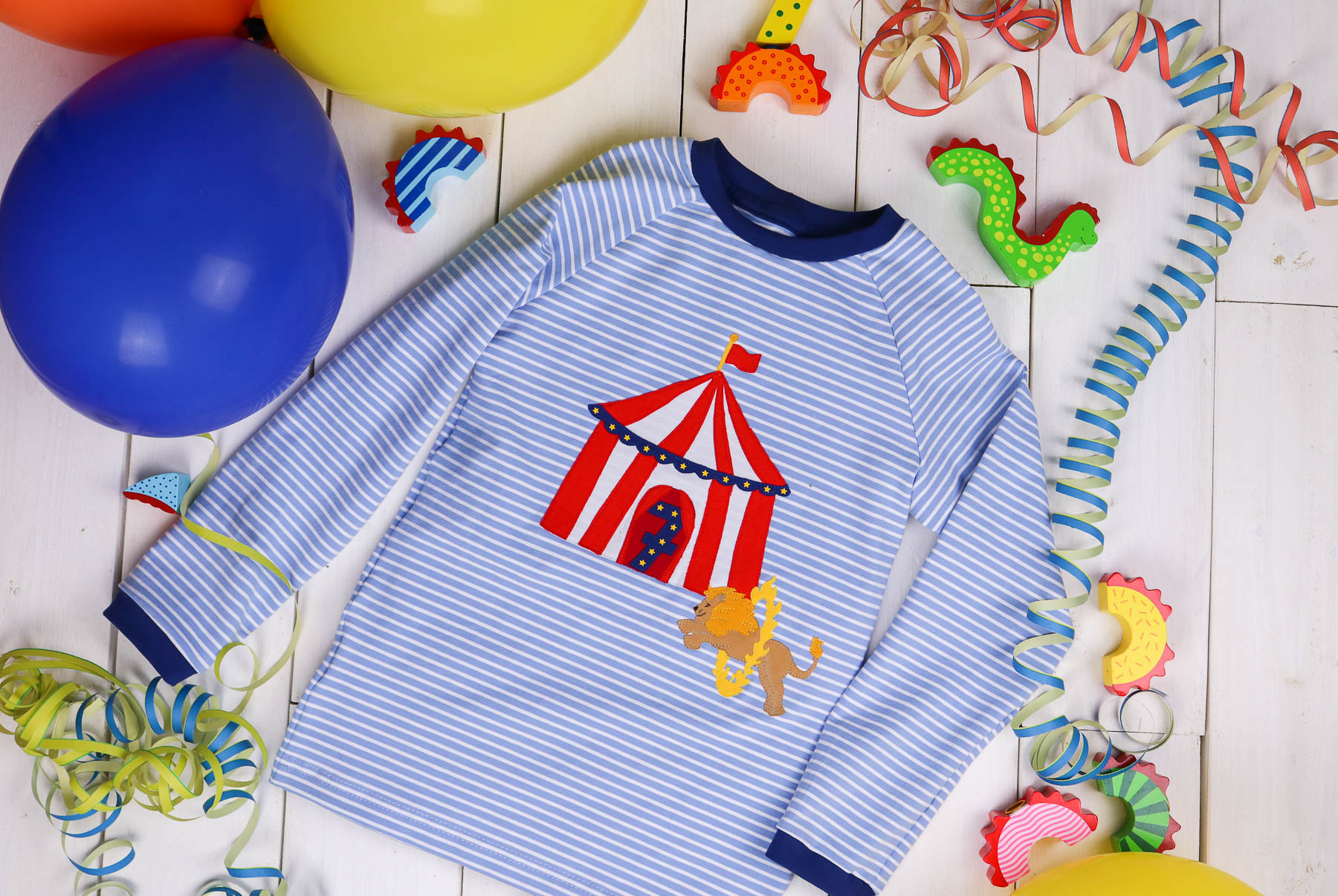 Zirkus-Geburtstagsshirt genäht. JanaKnöpfchen - Nähen für Jungs